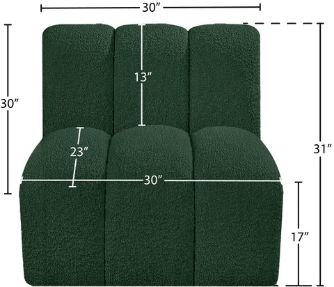 Briar Green Boucle Fabric Upholstered Modular Straight Chair, 1 Piece