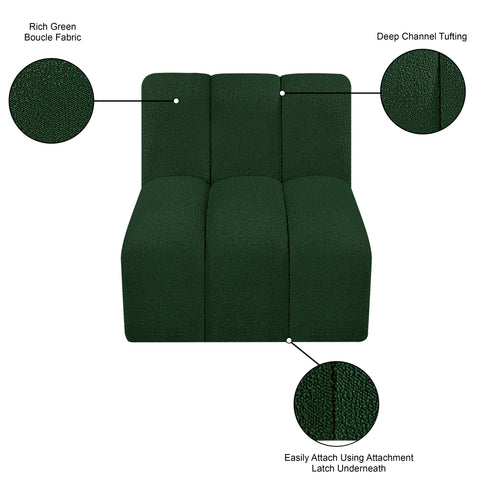 Briar Green Boucle Fabric Upholstered Modular Straight Chair, 1 Piece