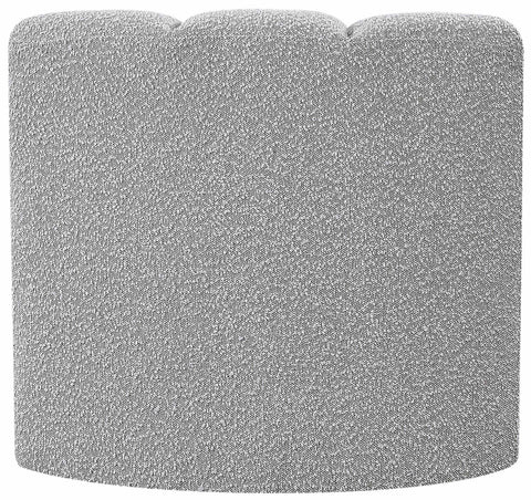 Briar Grey Boucle Fabric Upholstered Modular Curved Corner Chair, 1 Piece