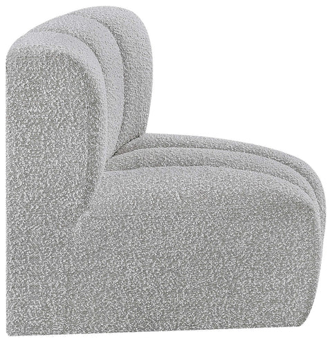 Briar Grey Boucle Fabric Upholstered Modular Curved Corner Chair, 1 Piece