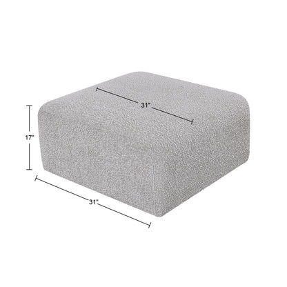 Zara Grey Boucle Fabric Ottoman Ott