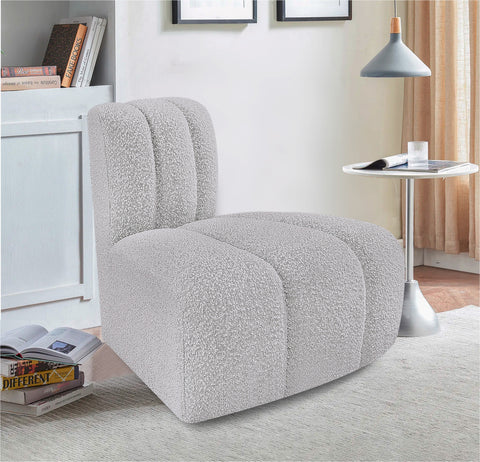 Briar Grey Boucle Fabric Upholstered Modular Reverse Corner Chair, 1 Piece
