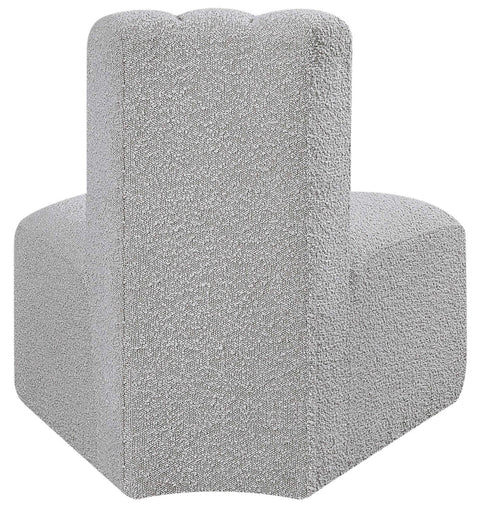 Briar Grey Boucle Fabric Upholstered Modular Reverse Corner Chair, 1 Piece