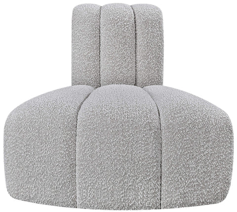 Briar Grey Boucle Fabric Upholstered Modular Reverse Corner Chair, 1 Piece