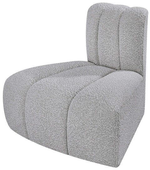 Briar Grey Boucle Fabric Upholstered Modular Reverse Corner Chair, 1 Piece