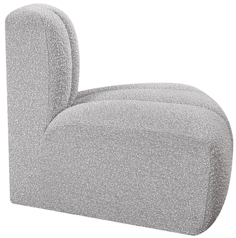 Briar Grey Boucle Fabric Upholstered Modular Reverse Corner Chair, 1 Piece