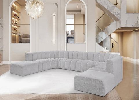 Briar Grey 161 Boucle Fabric Upholstered Modular Sectional, 10-Piece