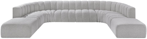 Briar Grey 161 Boucle Fabric Upholstered Modular Sectional, 10-Piece