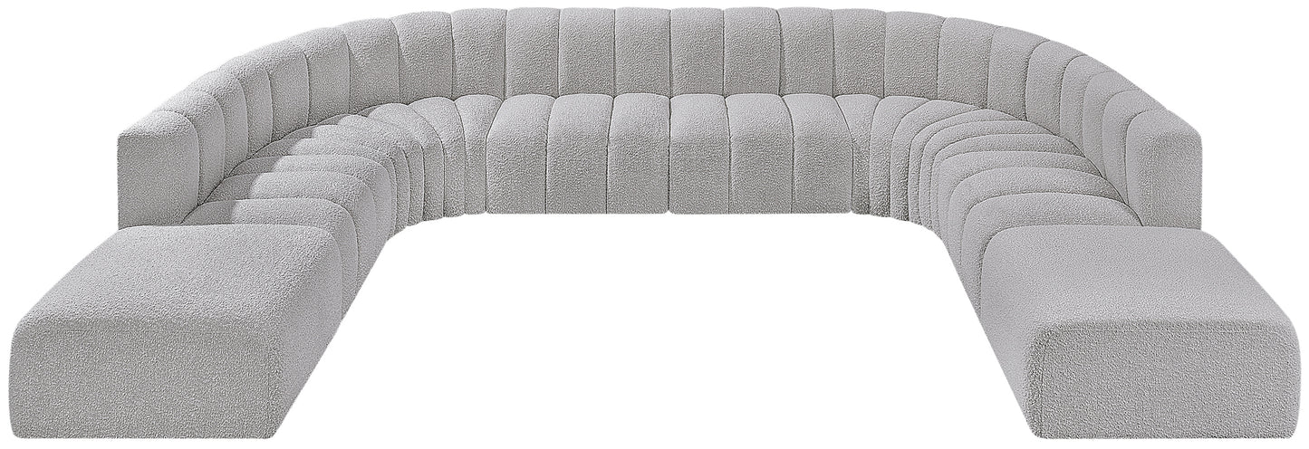 zara grey boucle fabric modular sofa s10a