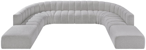 Briar Grey 161 Boucle Fabric Upholstered Modular Sectional, 10-Piece