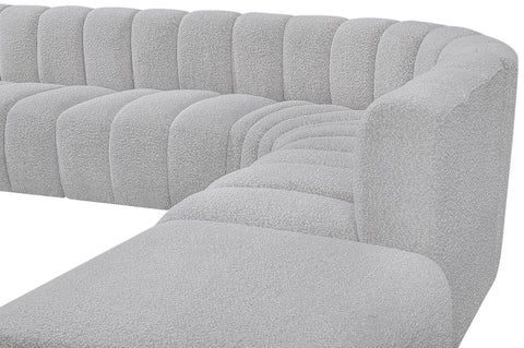 Briar Grey 161 Boucle Fabric Upholstered Modular Sectional, 10-Piece