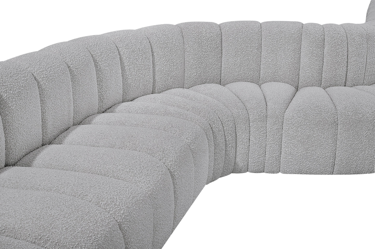 zara grey boucle fabric modular sofa s10a