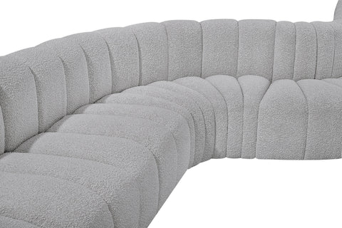 Briar Grey 161 Boucle Fabric Upholstered Modular Sectional, 10-Piece