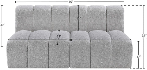 Briar Grey 60 Boucle Fabric Upholstered Modular Sectional , 2-Piece (Style 1)
