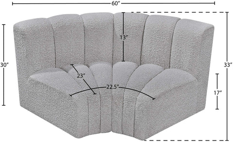 Briar Grey 60 Boucle Fabric Upholstered Modular Sectional , 2-Piece (Style 2)