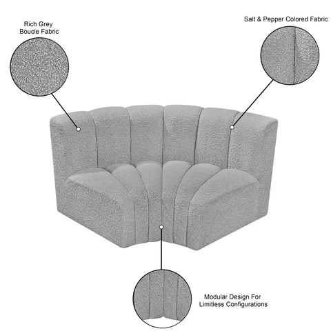 Briar Grey 60 Boucle Fabric Upholstered Modular Sectional , 2-Piece (Style 2)
