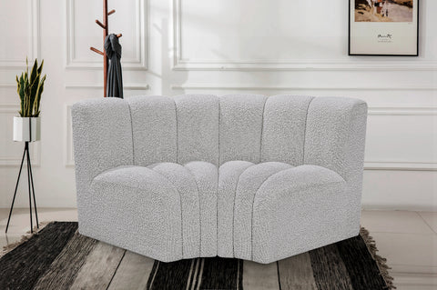 Briar Grey 60 Boucle Fabric Upholstered Modular Sectional , 2-Piece (Style 2)