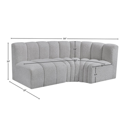 Zara Grey Boucle Fabric Modular Sofa S3A