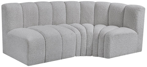 Briar Grey 84 Boucle Fabric Upholstered Modular Sectional, 3-Piece