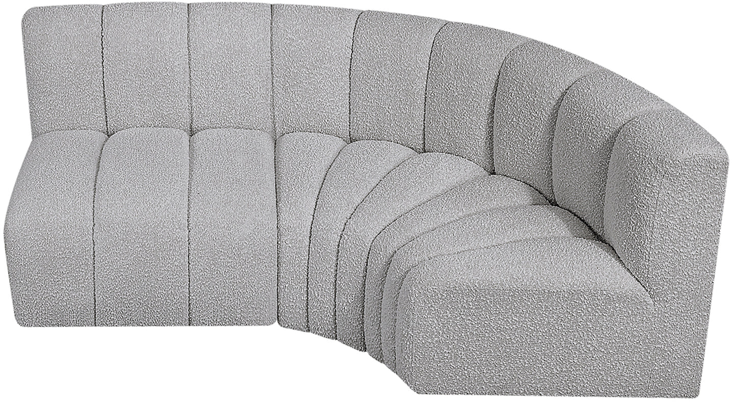 zara grey boucle fabric modular sofa s3a