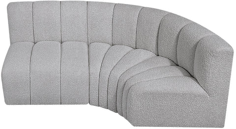 Briar Grey 84 Boucle Fabric Upholstered Modular Sectional, 3-Piece