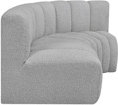 Zara Grey Boucle Fabric Modular Sofa S3A