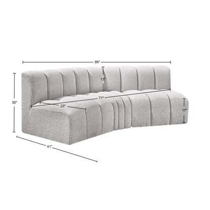 Zara Grey Boucle Fabric Modular Sofa S3B