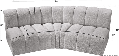 Briar Grey 86 Boucle Fabric Upholstered Modular Sectional, 3-Piece