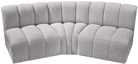 Briar Grey 86 Boucle Fabric Upholstered Modular Sectional, 3-Piece