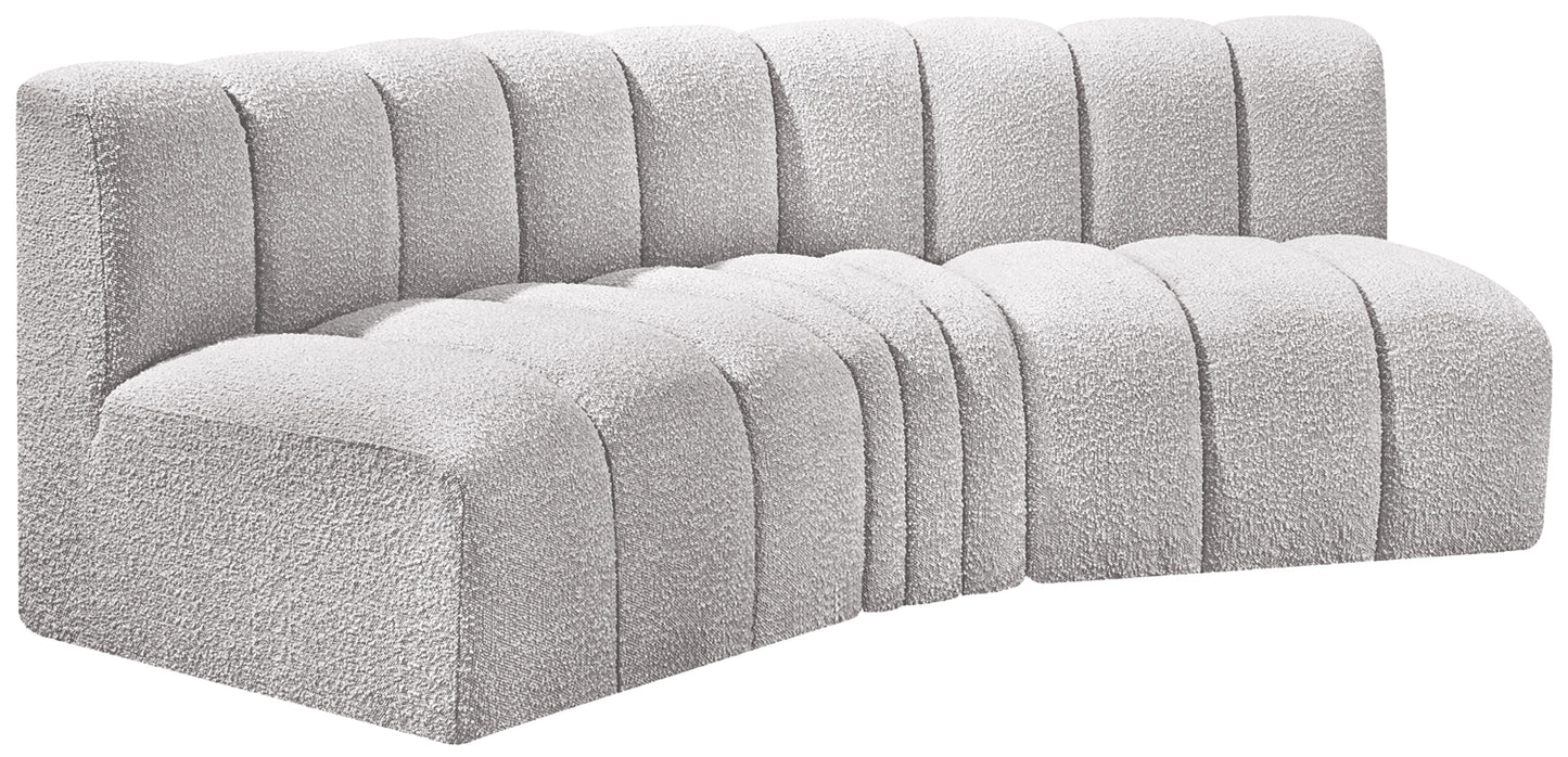 zara grey boucle fabric modular sofa s3b