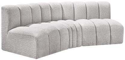 Zara Grey Boucle Fabric Modular Sofa S3B