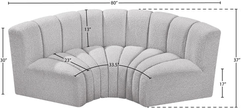 Briar Grey 80 Boucle Fabric Upholstered Modular Sectional, 3-Piece