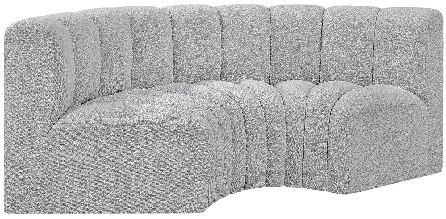 zara grey boucle fabric modular sofa s3c