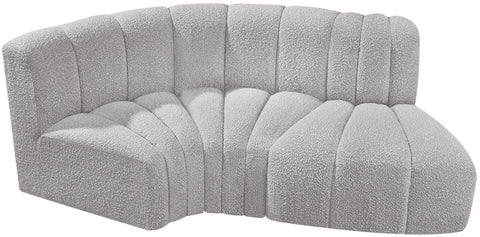 Briar Grey 70 Boucle Fabric Upholstered Modular Sectional, 3-Piece