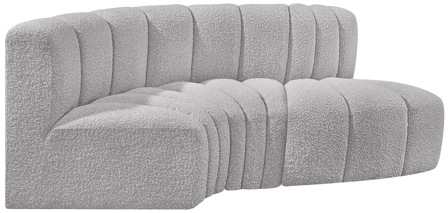 zara grey boucle fabric modular sofa s3d