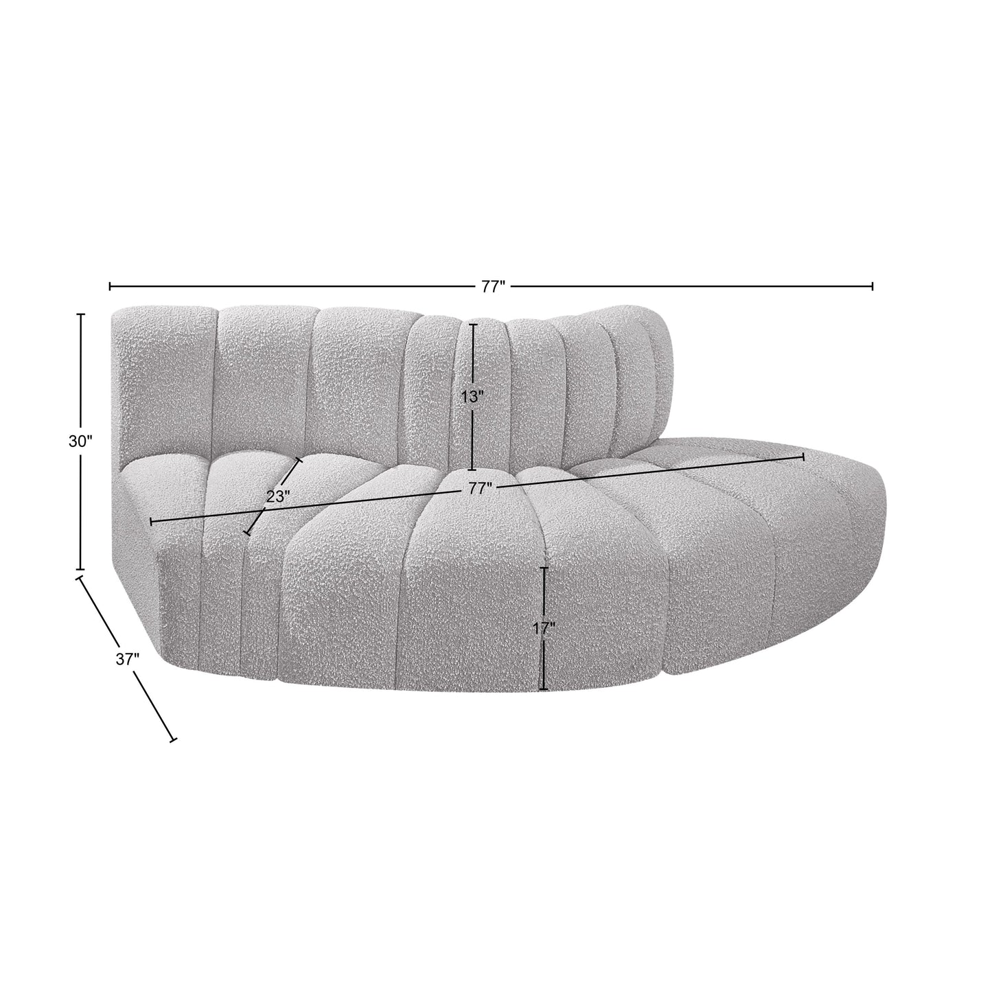 zara grey boucle fabric modular sofa s3e