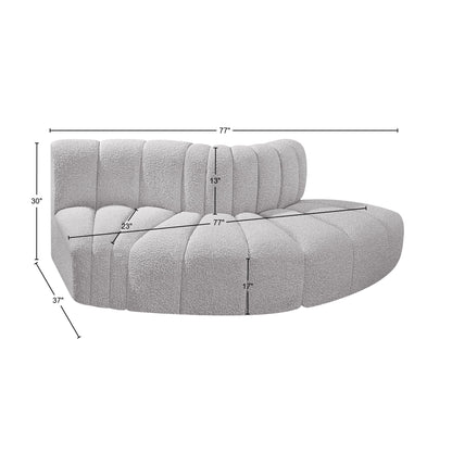 Zara Grey Boucle Fabric Modular Sofa S3E