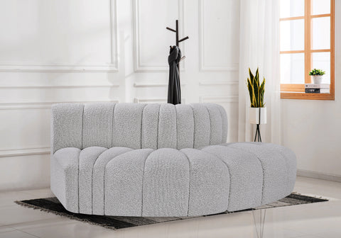 Briar Grey 77 Boucle Fabric Upholstered Modular Sectional, 3-Piece