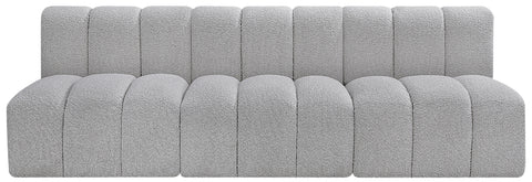 Briar Grey 89.5 Boucle Fabric Upholstered Modular Sectional, 3-Piece