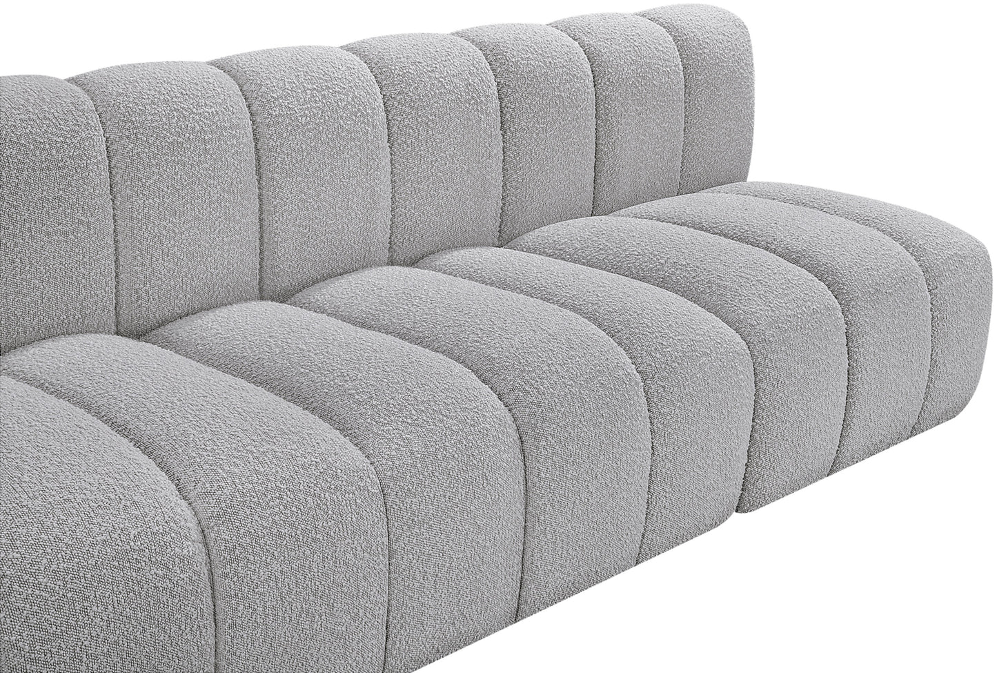 zara grey boucle fabric modular sofa s3f