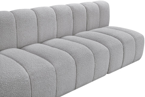 Briar Grey 89.5 Boucle Fabric Upholstered Modular Sectional, 3-Piece
