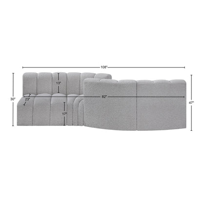 Zara Grey Boucle Fabric Modular Sofa S4A