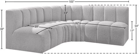 Briar Grey 103 Boucle Fabric Upholstered Modular Sectional, 4-Piece
