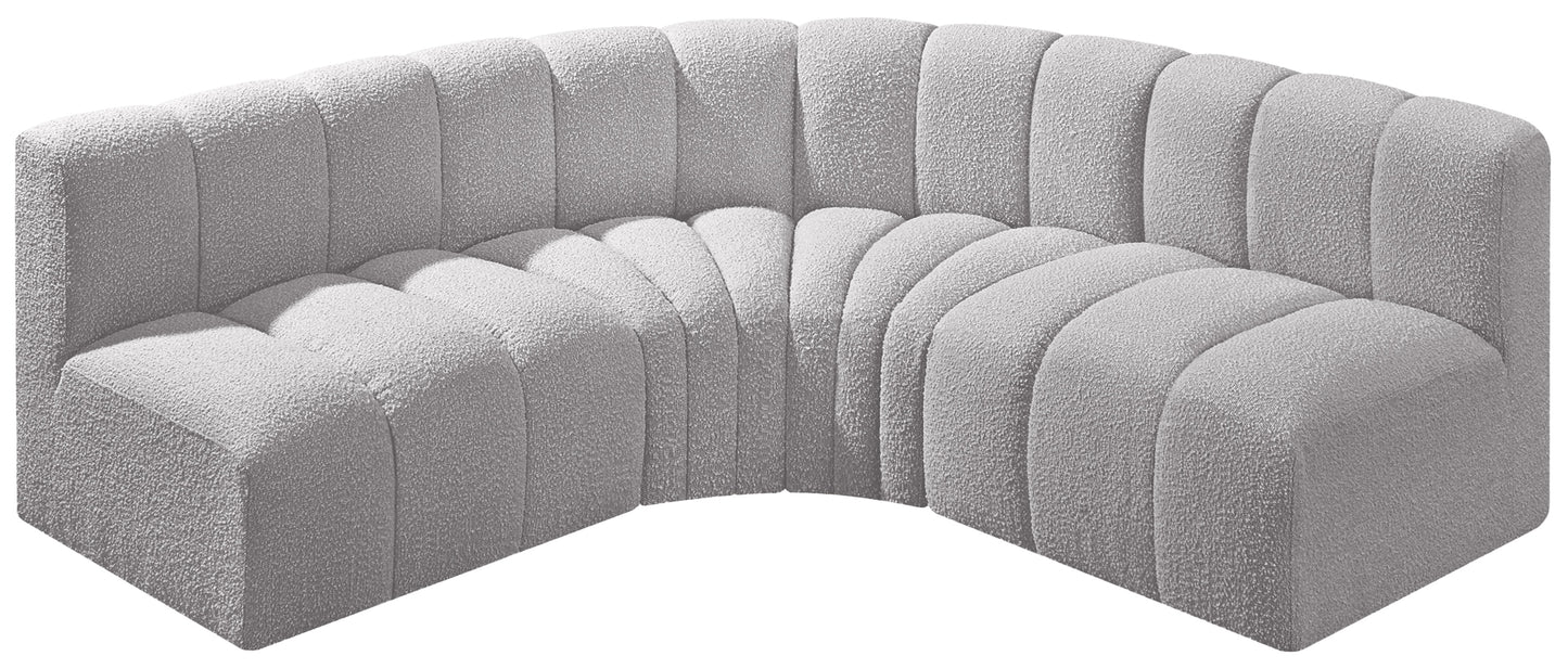 zara grey boucle fabric modular sofa s4b