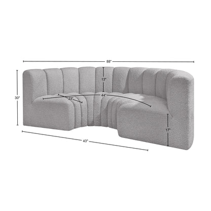 Zara Grey Boucle Fabric Modular Sofa S4C