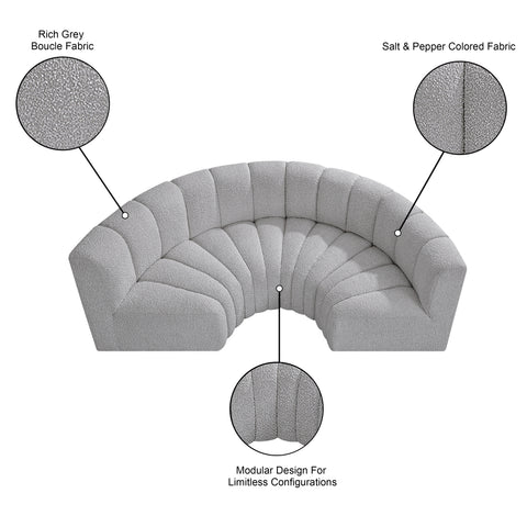 Briar Grey 88 Boucle Fabric Upholstered Modular Sectional, 4-Piece