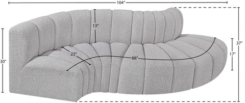 Briar Grey 104 Boucle Fabric Upholstered Modular Sectional, 4-Piece