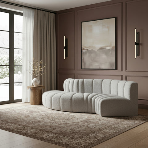 Briar Grey 104 Boucle Fabric Upholstered Modular Sectional, 4-Piece