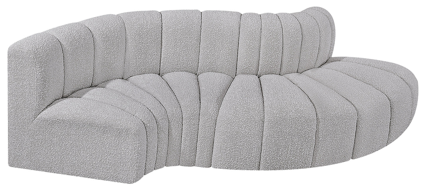 zara grey boucle fabric modular sofa s4d