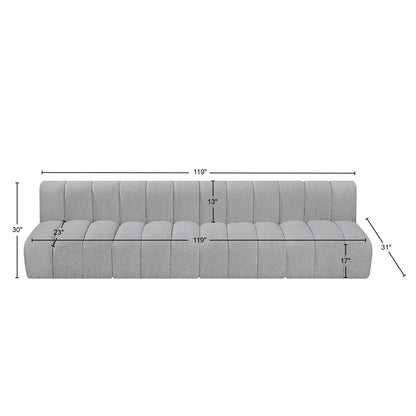 Zara Grey Boucle Fabric Modular Sofa S4E